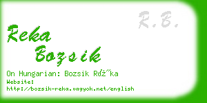 reka bozsik business card